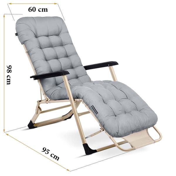 Hopfällbar trädgårdssäng med dyna Sofotel ChillWell set om 2 ljusgrå