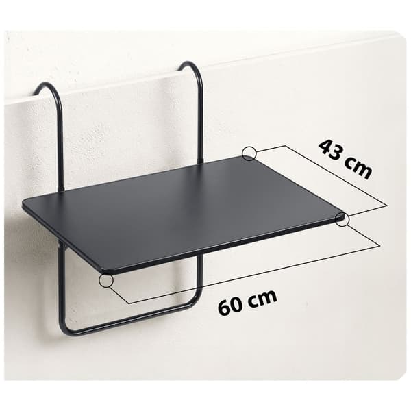 Kestävä parvekepöytä 60x43cm kokoontaitettava Sofotel SO-982 musta