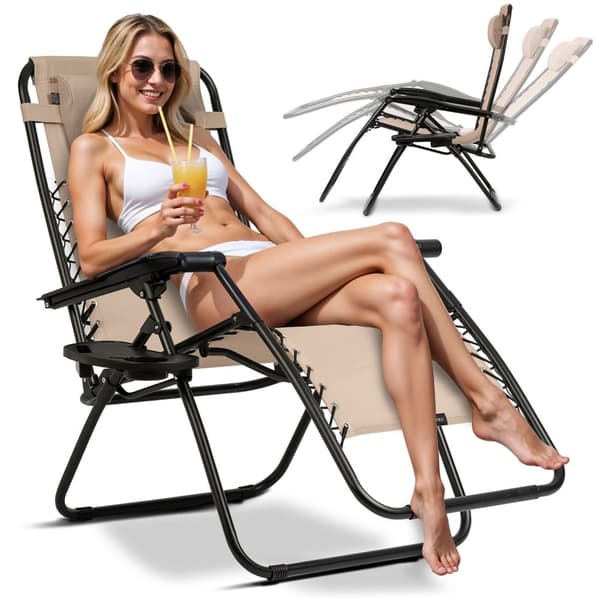 Sammenleggbar hageseng med pute Sofotel ChillWell beige
