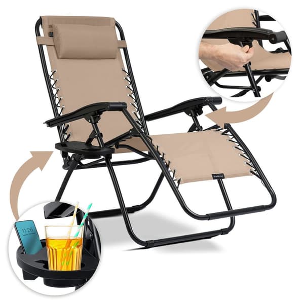 Sammenleggbar hageseng med pute Sofotel ChillWell beige