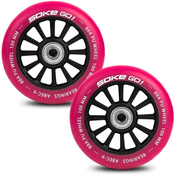 Scooterhjul 100 mm rubin 2 stk