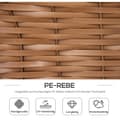 Miniatyrbilde 7 av 10: Strandstol 3-seters solseng med tak og 2 sammenleggbare bord, fotstøtte, XXL polyrattan natur, 150x79x160cm for hage og terrasse |.de