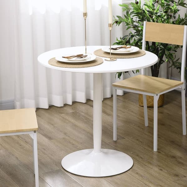 Ruokapöytä, pyöreä keittiön pöytä, moderni ruokapöytä 2 hengelle, baaripöytä pilaripöytä teräsjalalla, liukumaton jalkatuki, olohuoneen sohvapöytä, Ø8