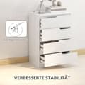 Miniatyrbilde 7 av 10: Kommode sideskap med 4 skuffer, kommode til stue, soverom, høyglans hvit 60 x 40 x 85cm |