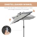 Pikkukuva 6 / 10: Tupla-aurinkovarjo, 295 x 219cm, aurinkovarjo LED-valolla, soikea, puutarhavarjo, tuulenpitävä, vakaa, markkinavarjo säädettävällä kallistuskulmalla t