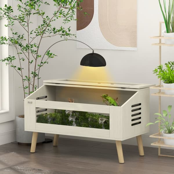 Terrarium til krybdyr, 140L krybdyrfoderkasse med hærdet glasvinduer, låg, ben, krybdyravlsboks til padder, edderkop, eg, 100 x 50 x 60 cm |