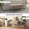 Miniatyrbilde 7 av 10: Benk, polstret benk med oppbevaringsplass, fløyelslook, sengebenk med stålben, skobenk, oppbevaringsbenk til stue, soverom, beige, 79,5 x 37,5 x 43 cm