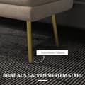 Miniatyrbilde 8 av 10: Benk, polstret benk med oppbevaringsplass, fløyelslook, sengebenk med stålben, skobenk, oppbevaringsbenk til stue, soverom, beige, 79,5 x 37,5 x 43 cm