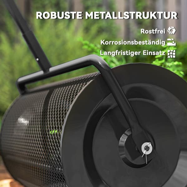 Kompostinlevitin 300L 61x40cm lannoitteenlevitin nurmikon puutarhapuutarhanlevitin T-kahvalla verkkokorilla metallinen siemenlevitin turpeenlevitin nu