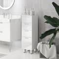 Miniatyrbilde 3 av 10: Smalt baderomsskap, toalettskap med justerbar hylle, 3 skuffer, baderomsskap for små rom bad, stue 30 x 30 x 93 cm hvit |