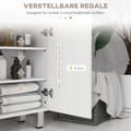 Miniatyrbilde 6 av 10: Baderomsskap sideskap med 2 høyglans hvite skuffer, dør, baderomsskap med justerbar hylle, oppbevaringsskap for stue 60 x 30 x 93 cm |