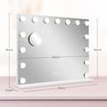 Miniatyrbilde 4 av 10: Hollywood-speil med belysning 58x48cm 15 LED 3 lysmoduser 10X forstørrelse bærbar berøringsbryter USB-ladeport hvit |.de