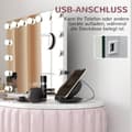 Miniatyrbilde 5 av 10: Hollywood-speil med belysning 58x48cm 15 LED 3 lysmoduser 10X forstørrelse bærbar berøringsbryter USB-ladeport hvit |.de