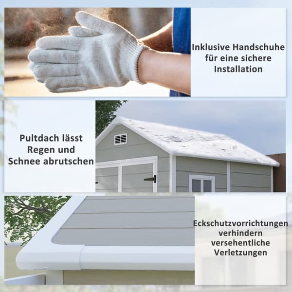 Redskapsbod 2,4m², vanntett hagehus med gulvtak, 182x151x219/181 cm, redskapsbod med låsbar dør, vindu sykkelgarasje, hageskap av aluminium, for bakgå
