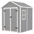 Miniatyrbilde 1 av 10: Redskapsbod 2,4m², vanntett hagehus med gulvtak, 182x151x219/181 cm, redskapsbod med låsbar dør, vindu sykkelgarasje, hageskap av aluminium, for bakgå