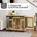 Miniatyrbild 7 av 10: Hundbursmöbler, hundbox med 2 låsbara dörrar, sidobord för hemmet, hundhus för stora hundar under 30 kg, stål, 98 x 60 x 78 cm, valnöt |