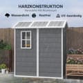 Miniatyrbilde 5 av 10: Redskapsbod 2,1m², vanntett hagehus med gulvtak, 131x186x198/172 cm, redskapsbod med låsbar dør, vindu sykkelgarasje, hageskap av aluminium, for bakgå