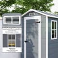 Miniatyrbilde 7 av 10: Redskapsbod 2,1m², vanntett hagehus med gulvtak, 131x186x198/172 cm, redskapsbod med låsbar dør, vindu sykkelgarasje, hageskap av aluminium, for bakgå