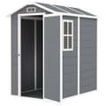 Miniatyrbilde 1 av 10: Redskapsbod 2,1m², vanntett hagehus med gulvtak, 131x186x198/172 cm, redskapsbod med låsbar dør, vindu sykkelgarasje, hageskap av aluminium, for bakgå