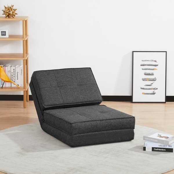 Gulvsofa sammenleggbar lenestol gulvstol 5-trinns justerbar sammenleggbar lenestol sovesofa enkel sofa mørk grå 61 x 73 x 58 cm |