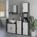 Miniatyrbilde 8 av 10: Smalt baderomsskap, høyt toalettskap med justerbar hylle og 2 åpne rom, baderomsskap for små rom bad, stue 30 x 30 x 183 cm grå |