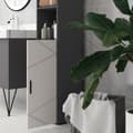Miniatyrbilde 9 av 10: Smalt baderomsskap, høyt toalettskap med justerbar hylle og 2 åpne rom, baderomsskap for små rom bad, stue 30 x 30 x 183 cm grå |