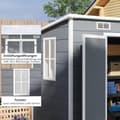 Miniatyrbilde 7 av 10: Redskapsbod i metall 2,4 x 1,3 m, vanntett redskapsbod, redskapsbod for hagen, grå |.de