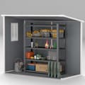 Miniatyrbilde 10 av 10: Redskapsbod i metall 2,4 x 1,3 m, vanntett redskapsbod, redskapsbod for hagen, grå |.de