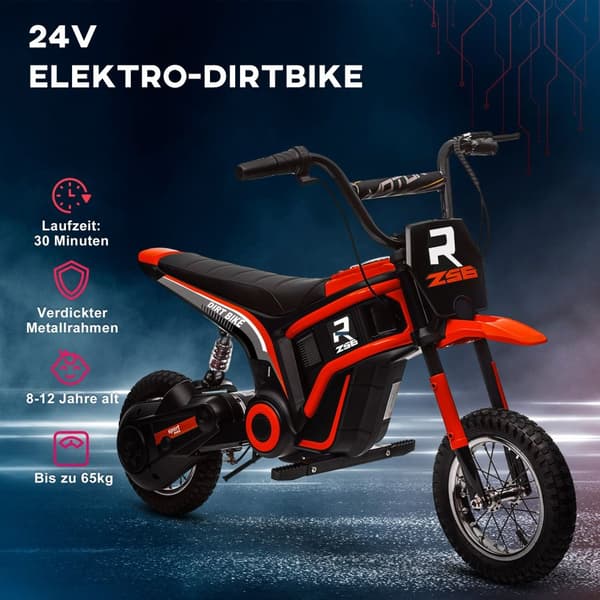 Elmotorcykel Elmotorcykel för barn med 24V 350W motor, 8-16 KMH hastighetsläge, 12 tums luftdäck, elmotorcykel med musikstrålkastare, Moto Cross för b