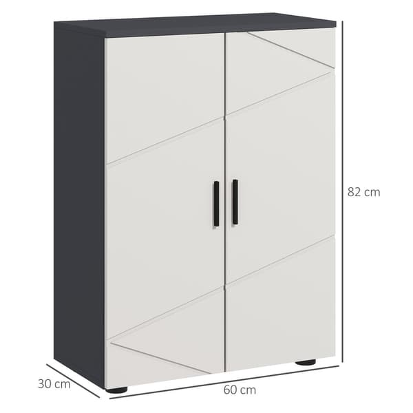 Baderomsskap sideskap med dobbel dør baderomsskap med justerbare hyller, oppbevaringsskap for stue 60 x 30 x 82 cm grå |