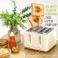 Miniatyrbild 7 av 10: Vattenkokare med brödrost 1,7L vattenkokare 4 skivor toast frukostset med 7 bryningsnivåer, automatisk avstängning, avfrostnings- och återuppvärmnings