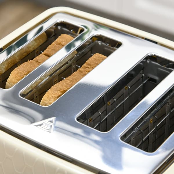 Vattenkokare med brödrost 1,7L vattenkokare 4 skivor toast frukostset med 7 bryningsnivåer, automatisk avstängning, avfrostnings- och återuppvärmnings