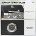 Miniatyrbild 6 av 10: Gasgrill 3 KW 3 + 1 brännare BBQ grillvagn av rostfritt stål inklusive sidobrännare, termometer, grillgaller, häll, flasköppnare, sidohyllor, gasolgri