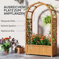 Pikkukuva 5 / 10: Korotettu istutuspöytä säleikköllä, kaareva kattosäleikkö puusta, puutarhasäleikkö 83x36x145cm puutarhaparveketerassille, kukkaruukku kiipeilykasveill