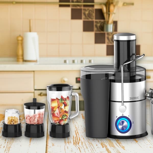 Royalty Line RL-PJ19003: 4-i-1 juicepress, mixer, hackare och kvarn