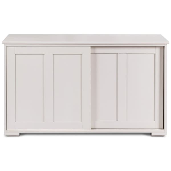 Senkki keittiön kaappi sivukaappi liukuovilla valkoinen/ruskea 106,5 x 33 x 60 cm-Beige