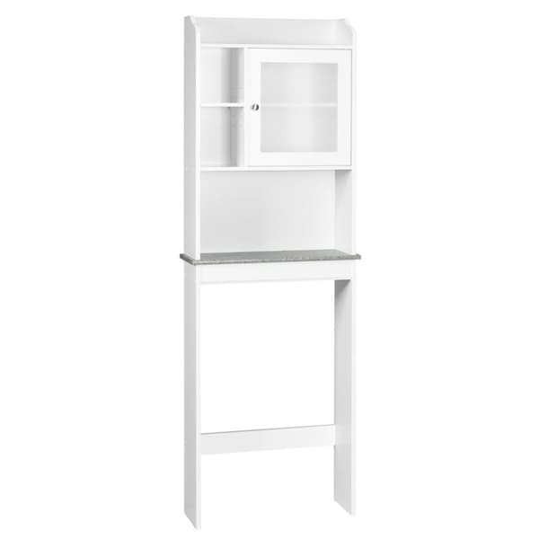 Toaletthylle baderom plassbesparende med justerbare nivåer 59 x 19 x 173 cm hvit