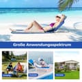 Miniatyrbilde 5 av 5: 2 x strandmatte med sidebord justerbart solstolsett 151 x 55,5 x 27-47 Blå + Grønn