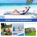 Miniatyrbild 5 av 5: Set med 2 hopfällbara strandmattor med 2 solstolar och sidobord 151 x 55,5 x 27-47 Blå