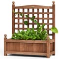 Miniatyrbilde 1 av 5: Hagespalier blomsterkasse med espalier planter i heltre 64,5 x 28 x 75 cm mørkebrun
