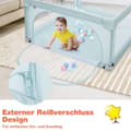 Miniatyrbillede 1 af 5: Babykravlegård Bærbar kravlegård med sikkerhedslåger 120 x 120 x 68 cm Blå