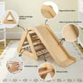 Miniatyrbilde 3 av 5: Klatreleke for småbarn Trekantet 4-i-1 klatrestativ med rampe Natural