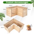 Miniatyrbillede 2 af 5: Højbed træ plantekasse til altan haveterrasse urtebed blomsterkasse 120 x 120 x 63 cm natur