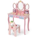 Miniatyrbilde 2 av 5: Sminkebord for barn barnefrisørsett med speil 70 x 34 x 105 cm rosa