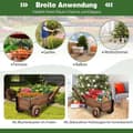 Miniatyrbilde 4 av 5: Plantevogn Dekorativ blomstervogn med hjul 81 x 40 x 38,5 cm Brun