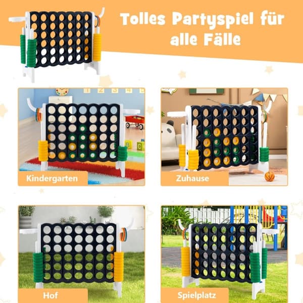 Stort 4-i-rad Jumbo 4-i-rad-set 84 x 33 x 79 cm Svart + Vit