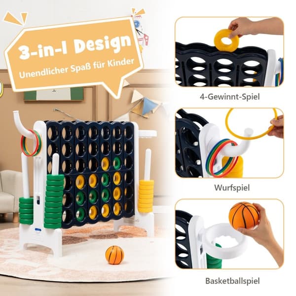 Stort 4-i-rad Jumbo 4-i-rad-set 84 x 33 x 79 cm Svart + Vit