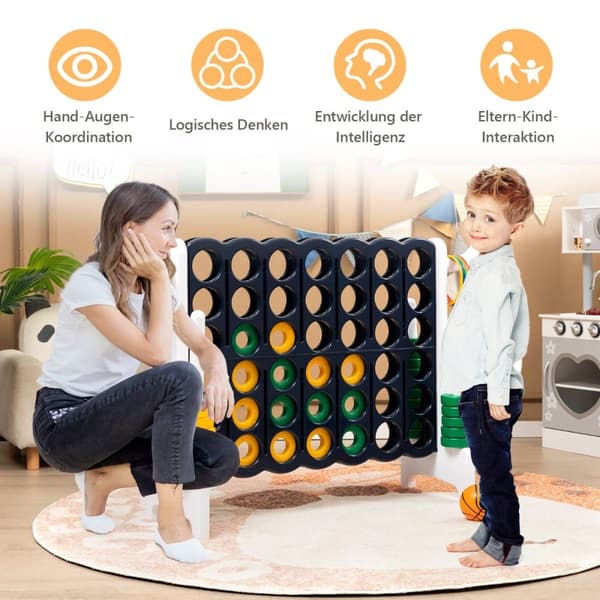 Stort 4-i-rad Jumbo 4-i-rad-set 84 x 33 x 79 cm Svart + Vit