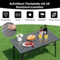 Miniatyrbild 3 av 5: Campingbord i aluminium för 4-6 personer, hopfällbart picknickbord med bärväska, svart