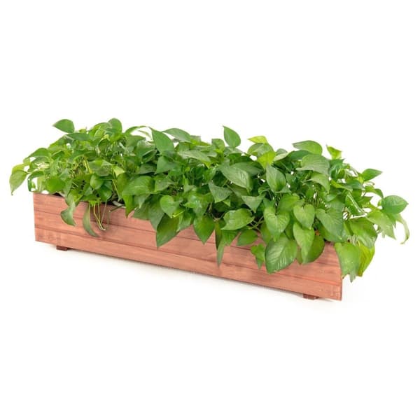 Hevet hageseng plantekasse laget av grantre for hage 91,5 x 18 x 16 cm brun